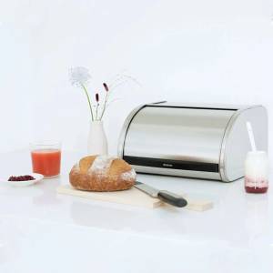 Brabantia Блестящ инокс компактна кутия за хляб с въртяща вратичка Brabantia (646888)