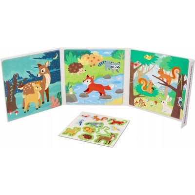 Adam Toys Magnetická vkládačka puzzle kniha Lesní zvířátka
