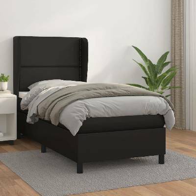 vidaXL 3128950 Boxspring postel s matrací umělá kůže / barva Černá