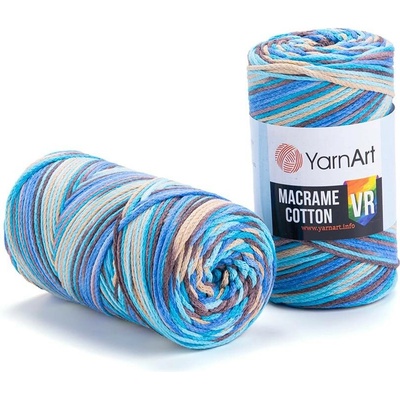 Yarn Art Macrame Cotton VR 921 modrá, hnědá, béžová