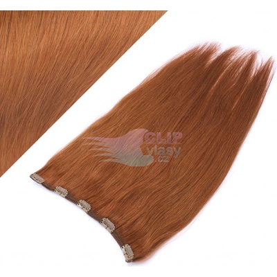 Clip in rychlopás 40cm 100% lidské vlasy - měděná #350