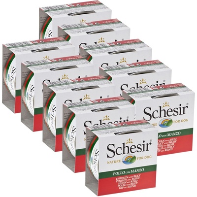 Schesir Счесир куче пиле и говеждо в желе 10 x 150 г
