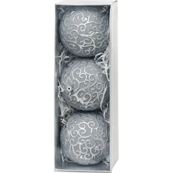 Gule MagicHome sada, 3 ks, strieborná, na vianočný stromček, 10 cm