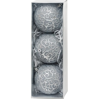 Gule MagicHome sada, 3 ks, strieborná, na vianočný stromček, 10 cm