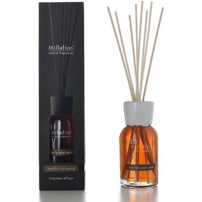 Millefiori Natural Vanilla & Wood Vanilka a dřevo Difuzér 250 ml + 8 stébel v délce 30 cm
