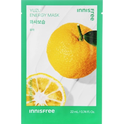 Innisfree Squeeze Energy Mask Yuzu Brightening rozjasňujúca plátienková maska 22 ml