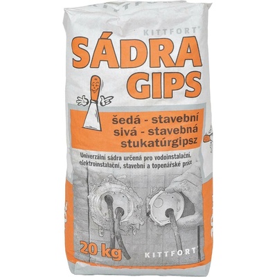 KITTFORT Šedá stavební sádra na zeď 20 kg
