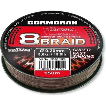 CORMORAN ŠŇŮRA CORASTRONG 8-BRAID SUPER FAST SINKING 150m 0,17mm