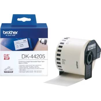 Brother Консуматив, Brother DK-44205 White Removable Paper Tape 62 mm x 30.48 m, Black on White (DK44205)