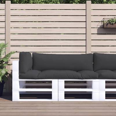 vidaXL Палетни възглавници, 3 бр, черни, текстил (314665)
