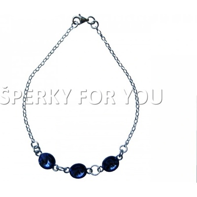 For You strieborný náramok Swarovski elements Rivoli fialový tanzanite nar-riv-005