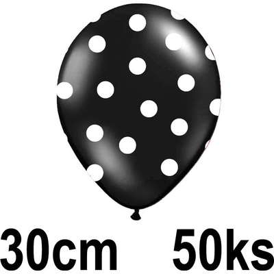 Balonek s puntíky Ø 30 cm černá bílá
