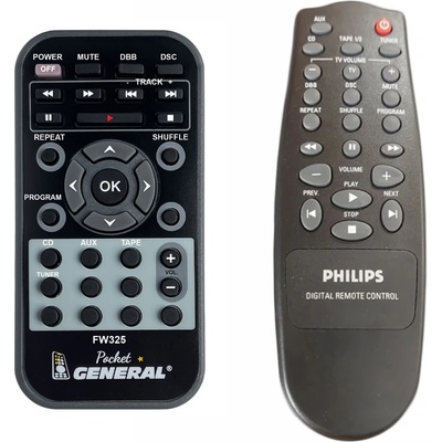 GENERAL Philips fw325, fw306, fw326 - дистанционно управление дубликат (fw325, fw306, fw326)