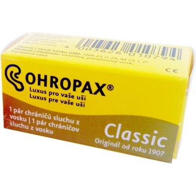 Ohropax Classic Voskové Špunty do uší 1 pár