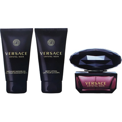 Versace Crystal Noir подаръчен комплект Woman parfémovaná voda 50 ml + tělové mléko 50 ml + sprchový gel 50 ml