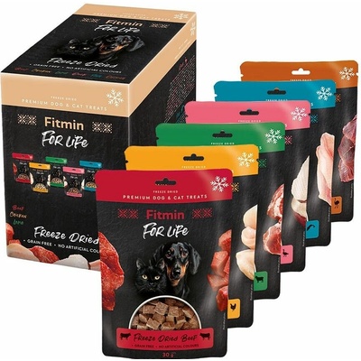 Fitmin For Life Mrazem sušené maškrty multipack 6x 30 g