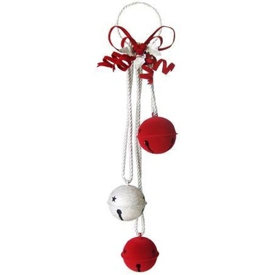 MEADOWLAND LTD Dekorácia závesná Rolnička červeno strieborná 60 cm 1ks