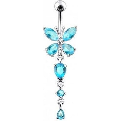 Šperky4U stříbrný piercing do pupíku motýlek BP01142-Q