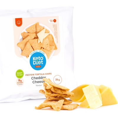 KetoDiet Proteínové tortilla čipsy príchuť čedar 25 g