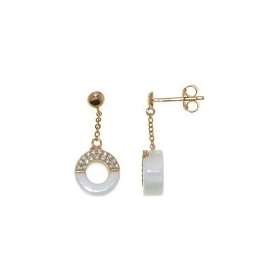 INFINITYSILVER Stříbrné zlacené visací náušnice s kroužkem EC009
