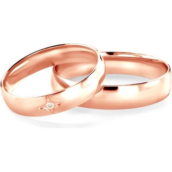 Image 1 of SAVICKI Сватбени халки: розово злато, полукръгъл профил. 4 мм