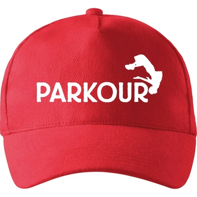 Parkour salto so zahnutým šiltom a mosaznou sponou Červená