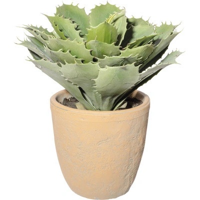 Umelý sukulent echéveria zelená 32 cm v terakotovom kvetináči 17,5x17,5 cm so zeminou