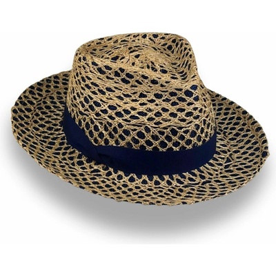 Krumlovanka Letní luxusní dámský fedora klobouk Handcrafted Co-14012 tmavě modrý
