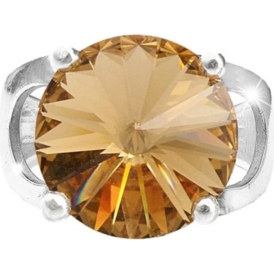 JSB prsten se Swarovski Elements Rivoli Light Topaz 2473