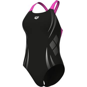 arena Дамски бански костюм Arena Womens Poseidonia Swim Pro Back Swimsuit - Black/Pink