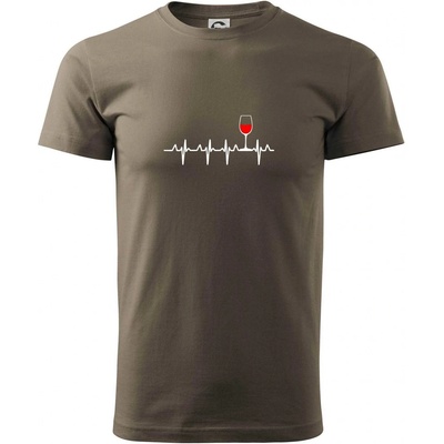 EKG Víno tričko Army