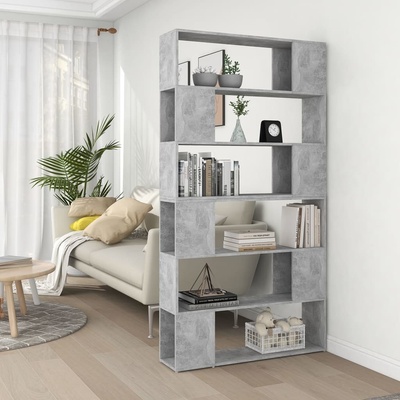 Greatstore Knihovna/dělicí stěna betonově šedá 100x24x188 cm