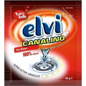 Elvi Препарат за отпушване на канали Canalino, за топла вода, гранули, 60 g