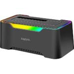 LogiLink QP0035, USB3A-C към SATA 2, 5"-3, 5" HDD, RGB, Черен (QP0035)