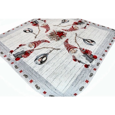 Mondo Vianočný gobelínový obrus Škriatok s lampášom 90x90 cm Chenille IT012 90x90 cm