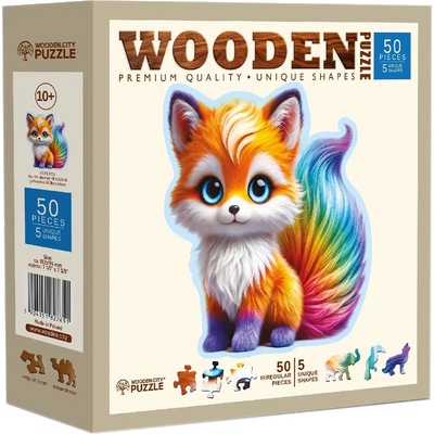 Дървен пъзел Wooden City, 50 части - Лисица (HE 0208-M)