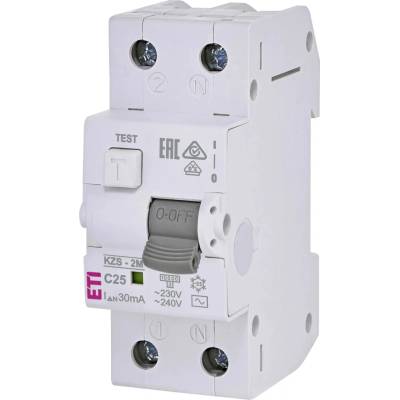 ETI KZS-2M 1p+N AC C25/0,03 10kA