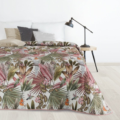 Takoy DESIGN 91 Prehoz PARROT 170x210 cm s potlačou exotických rastlín a papagájov-HF-422897 170 x 210 cm