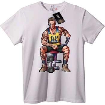 NOONEBRAND Тениска татуиран кибер силач - 4XL, White