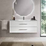 BlueLife Classic Шкаф за баня с чекмеджета 100см бял мат + Керамична мивка за вграждане 100*46 (b.classic100bia/set)