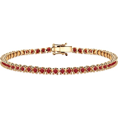 SAVICKI Златна тенис гривна, 585, рубини 2.700К, 3.2mm. 18cm