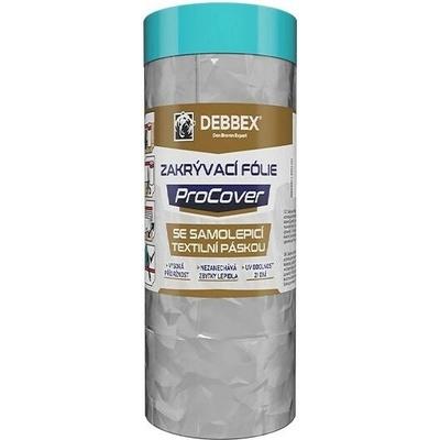 DEBBEX - Zakrývacia fólia s textilnou páskou (140 cm x 33 m, 1 ks)