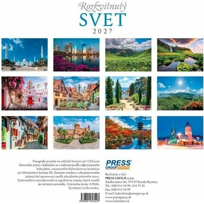 Rozkvitnutý svet nástenný 2027