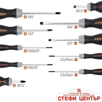Paolo Отвертки със стойка sdy-94301/252 - 21БР/К-Т (18370)