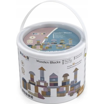 VIGA PolarB drevené kocky vo vedierku 60 ks