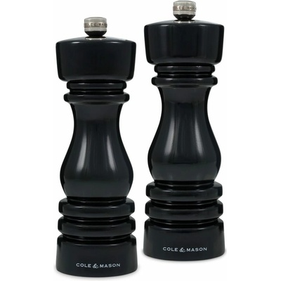 Cole & Mason London Black Gloss Precision+ mlynček na soľ 18 cm