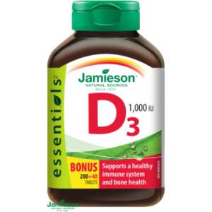 Jamieson Витамин D3 1000 IU 240 таблетки (IP462)
