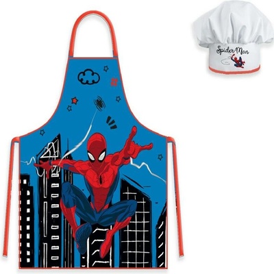 Aptex Dětská zástěra s čepicí SPIDERMAN 45X50 CM 2X33CM