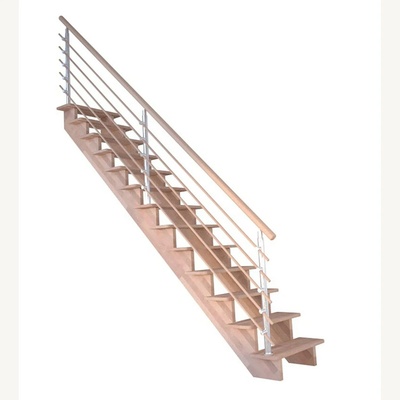 StarWood Schody Lindos bukové rovné 80cm otevřené design. dřev. zábradlí