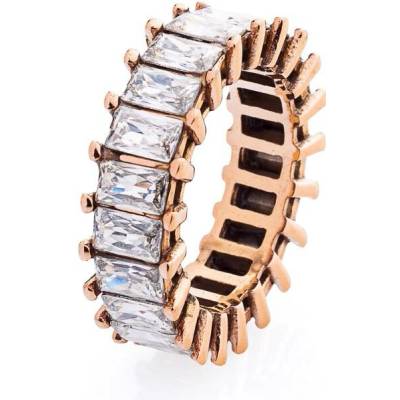 franco bene Růžově pozlacený Crystal prsten bílý 1466 6